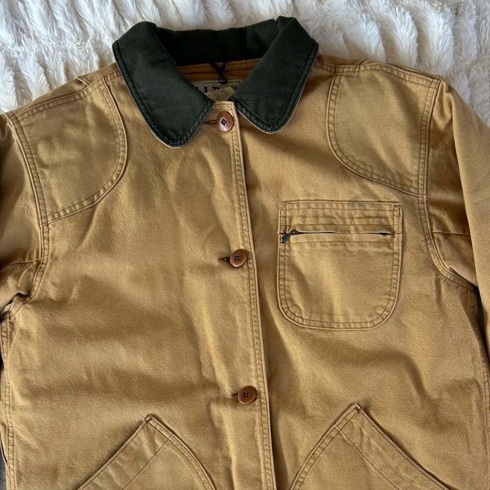 Made in USA LL Bean Vintage Chore Coat Barn Jacket Tan Womens M - Picture 4 of 14